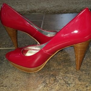 👠Red patent heels